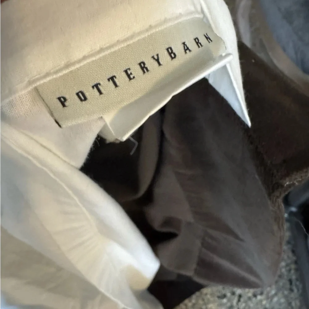 Pottery Barn White and Brown Fabric